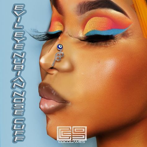 Sims 4 Cc Nose Cuff, Sims 4 Cc Evil Eye Necklace, Sims 4 Evil Eye Cc, Sims 4 Piercings Nose, Sims 4 Assecories, Coco Games Sims 4 Cc, Ring Sims 4 Cc, Sims 4 Urban Cc Makeup, Sims 4 Nose Piercing Cc