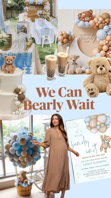 Baby Reveal Cakes, Baby Shower Theme Decorations, We Can Bearly Wait, Bearly Wait, The Den, Teddy Bear Baby Shower, Baby Shower Dresses, Baby Bear Baby Shower, Baby Shower Food