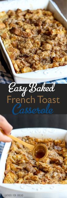 10 Awesome Recipes for Day Old Jimmy John's Bread Easy Baked French Toast, Easy French Toast Bake, French Toast Casserole Easy, Baked French Toast Casserole, Baked French Toast, Baked Breakfast Recipes, French Toast Breakfast, Toast Casserole, French Toast Easy