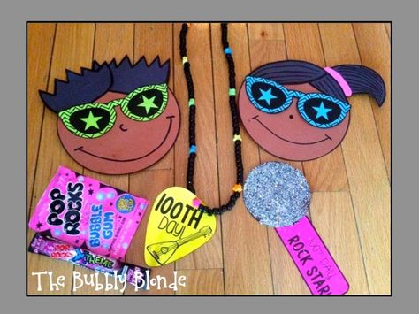 100 Days of Rock 'N Roll Learning! Rockstar School Theme, Rock N Roll School Theme, Rock Your School Day, Star Themed Classroom, 100th Day Of School Activities, Rock Star Theme, 100s Day, Contest Ideas, Kindergarten Rocks