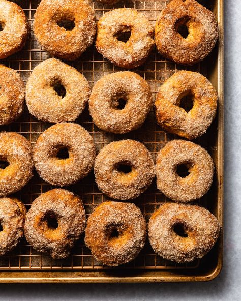 Air Fryer Apple Cider Donuts | Kitchn Cider Donuts Recipe, Apple Cider Donuts Recipe, Apple Cider Vinegar Chicken, Apple Cider Donuts Baked, Homemade Apple Cider, Slow Cooker Apples, Sugar Donut, Chicken Eating, Apple Dessert Recipes