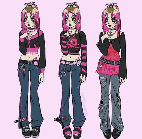 Ideas For Ocs, Punk Girl Outfits, Scene Emo Art, Scene Kid Art, Art Mignon, Emo Art, Scene Outfits, Job Ideas, Scene Girls