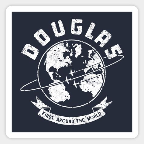 Douglas Aircraft, Logo Sticker, Hard Hats, Car Windows, Funny Stickers, Vintage Design, Custom Stickers, Favorite Tv Shows, Vintage Designs