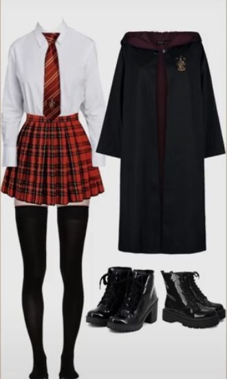 Hogwarts Outfits Gryffindor, Harry Potter Houses Outfits, Harry Potter Uniform, Gryffindor Uniform, Gryffindor Outfit, Hufflepuff Outfit, Harry Potter Dress, Hogwarts Uniform, Hogwarts Outfits