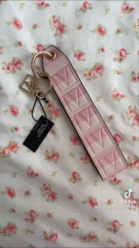 Victoria Secret Wristlet Strap, Victoria Secret Keychain, Victoria Secret Wristlet, Lanyard Aesthetic, Cute Converse Shoes, Victoria Secret Jewelry, Victoria Secret Backpack, Victoria Secret Body Spray, Pink Car Accessories