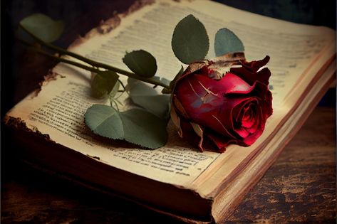 Photo a dried red rose placed upon an ol... | Premium Photo #Freepik #photo #ancient-book #old-book #historical #vintage-book Nova Aesthetic, Vintage Book Centerpiece, 19th Century Aesthetic, Writing Club, Ancient Book, Book Centerpieces, Vintage Book Art, Roses Book, Life Dreams