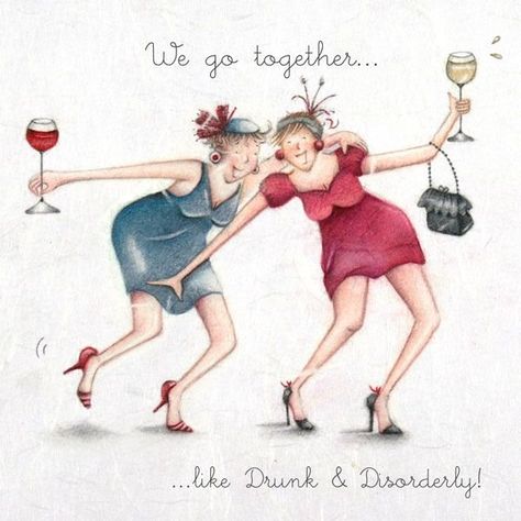 Berni Parker Designs, Berni Parker, Wine Birthday Cards, Happy Birthday Ecard, Old Lady Humor, Happy Birthday Friend, Greeting Card Collection, We Go Together, Happy Birthday Funny