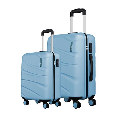 Safari Persia Hardside Small & Medium Size (Cabin & Check-in) Polycarbonate Luggage Set of 2 Pearl Blue Color 55cm & 65cm Blue Suitcase, Hardside Luggage, Trolley Bags, Luggage Sets, Suitcases, Check In, Medium Size, Cabin, Blue Color