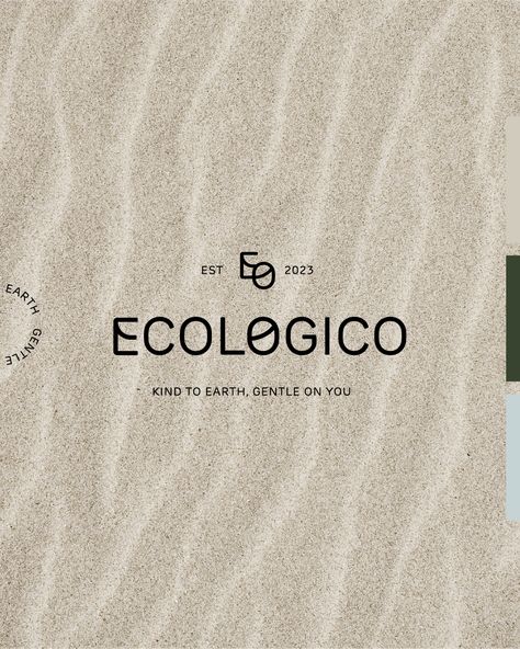 Ecologico full logo lockup, with tagline “kind to earth, gentle on you” Sustainable Fashion Branding, Eco Friendly Branding, Sustainable Logo Design, Sustainability Branding, Sustainability Logo, Natural Logo Design, Eco Friendly Logo Design, Skincare App, Sustainable Product Design