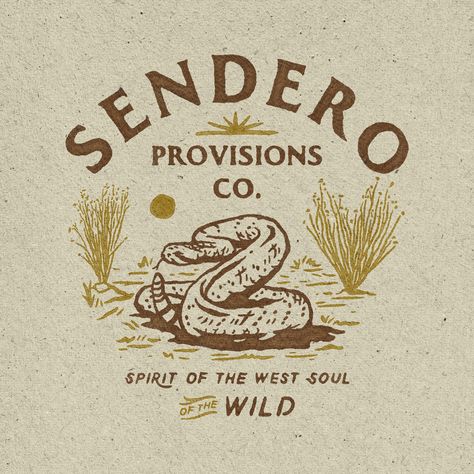 Vintage Western Logo, Rattlesnake Illustration, Rattlesnake Drawing, Western Logo Design, Western Graphic Design, Mezcal Brands, Western Illustration, Western Logo, Adventurous Design