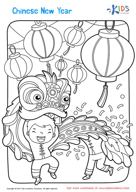 Chinese New Year Colouring Pages Kids, Chinese New Year Drawing Ideas, Lunar New Year Coloring Page, Cny Drawing, Chinese New Year Colouring, Chinese Coloring Pages, Chinese New Year Drawing, Chinese New Year Template, Chinese New Year Coloring Pages