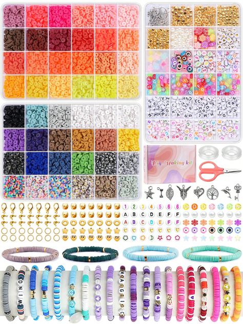 4800pcs Polymer Clay Beads Bracelet Making Kit With 48 Colors, Including DIY Pendants, For Craft Gifts And DIY Jewelry Making Style 1,Style 2,Style 3,Style 4,Style 5,Style 6,Mixed Colors 1110pcs    Polymer Clay     Jewelry Making, size features are:Bust: ,Length: ,Sleeve Length: Bead Kits Jewelry Making, Wishlist Ideas, Jewelry Making Kits, Jewelry Making Kit, Bracelet Kits, Bead Kits, Diy Crafts Jewelry, Polymer Clay Beads, Diy Pendant