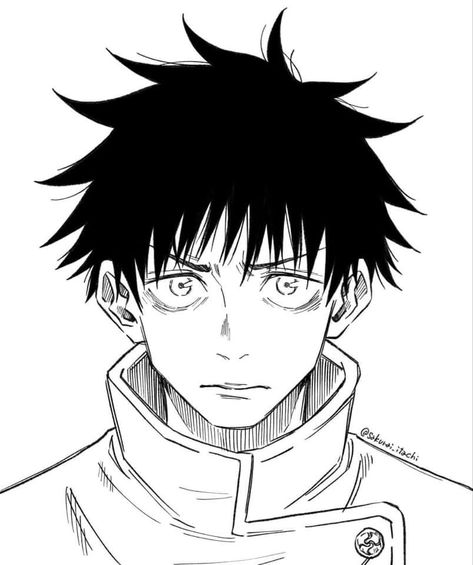 Yuta Okkotsu, Anime Character, Drawing Sketches, Black Hair, Image Search, Black And White, On Twitter, Twitter, Hair