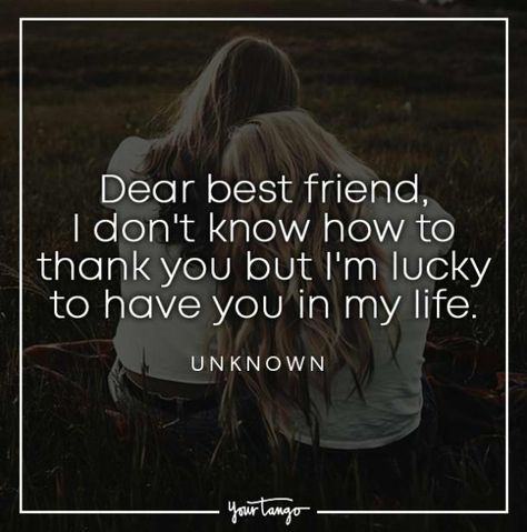 20 Best Friend Quotes To Remind Your BFF How Much You Love & Appreciate Them Quotes For Bff Friendship, Quotes For Bff, Best Friend Quotes Images, Thank You Best Friend, Lines For Best Friend, Friendship Paintings, Bestie Quotes, Bestie Stuff, Quotes About Friendship