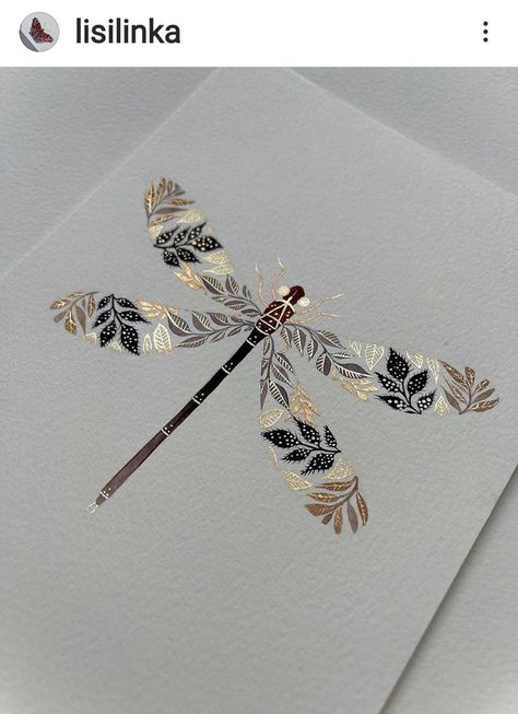 Bee Illustrations, Painting On Canvas For Beginners, Canvas For Beginners, Dragonfly Art, Gold Watercolor, Beginner Painting, Watercolor Inspiration, Painting Art Projects, Drawing Tutorials