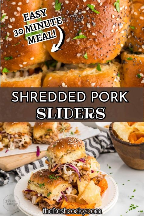 Pull Pork Sliders Recipes Hawaiian Rolls, Pulled Pork Sliders Hawaiian Rolls, Bbq Shredded Pork, Pulled Pork Dip, Bbq Pulled Pork Sliders, Oven Roasted Pulled Pork, Pork Sliders Recipes, Bbq Pulled Pork Slow Cooker, Easy Slider