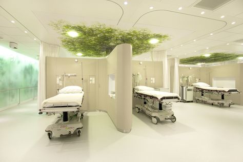 VUmc day surgery center - Photography: Foppe Peter Schut - Interior design: D/DOCK Hospital Layout, Chaing Rai, Futuristic Hospital, Center Photography, Medical Clinic Design, Healing Environment, Healthcare Interior Design, Recovery Room, Medical Office Design