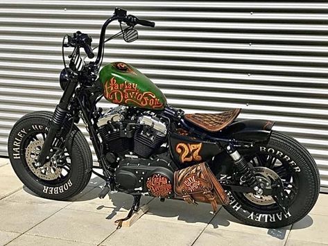 Harley Davidson Chopper Old School, Harley Nightster, Custom Motorcycle Paint Jobs, Sportster Chopper, Custom Motorcycles Bobber, Sportster Bobber, Custom Motorcycles Harley, Bobber Style, Old School Chopper