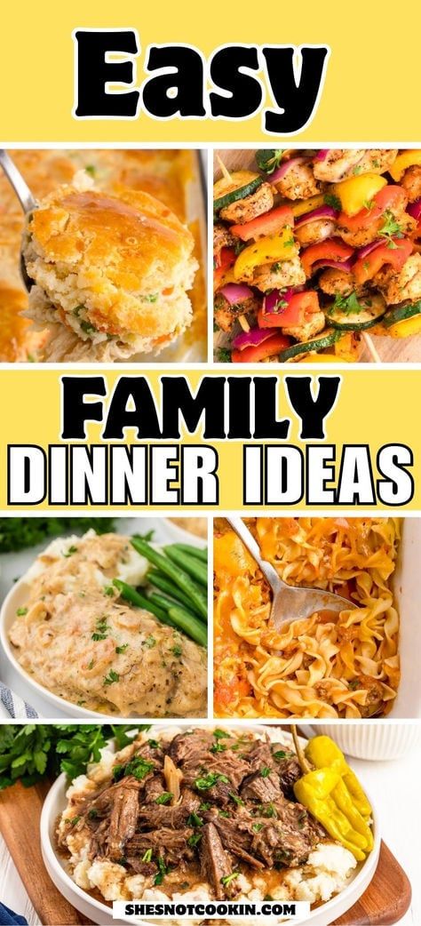 Family Of 8 Meals, Easy And Different Dinner Recipes, Favourite Family Recipes, Week Night Meals Weeknight Dinner, Variety Dinner Ideas, Easy Meal For 10 People, Unique Easy Meals, Plain Food Recipes, Easy Dinner Recipes For Big Family