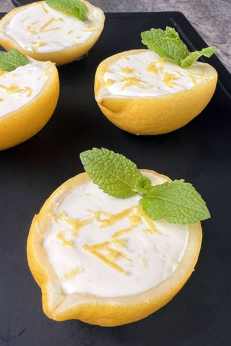 3-Ingredient Easy Lemon Posset Recipe | Mydeliciousmeals.com Frozen Lemon Mousse, Frozen Lemon Dessert, Lemon Possets, Dessert Recipes Lemon, Cup Desserts, Lemon Posset Recipe, Posset Recipe, Lemon Posset, Easiest Dessert