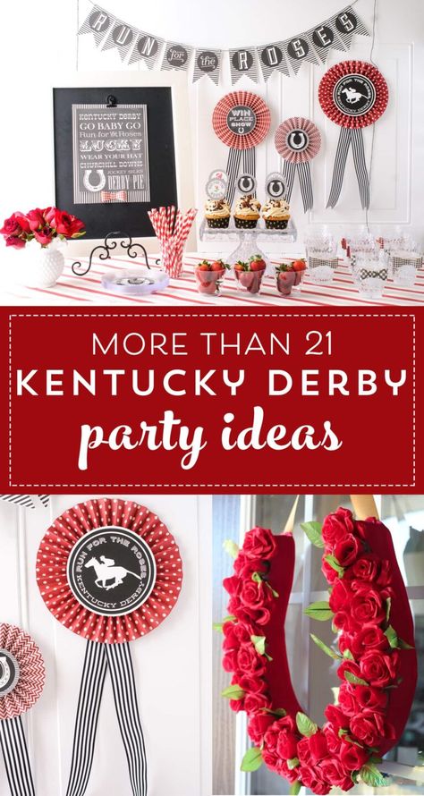 21 Adorable Kentucky Derby Party Ideas Derby Crafts, Kentucky Derby Party Ideas Decoration, Kentucky Derby Decorations, Kentucky Derby Food, Derby Party Invitations, Kentucky Derby Party Outfit, Kentucky Derby Party Games, Kentucky Derby Themed Party, Kentucky Derby Party Ideas