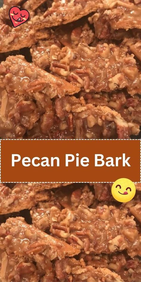 Get your pecan pie fix in a new, snackable form! This Pecan Pie Bark is a delightful blend of nuts and caramel, perfect for munching. Fall Chocolate Bark, Pecan Pie Bark Graham Crackers, Pecan Pie Bark Recipe, Pecan Bark Recipe, Pecan Brittle Recipe, Pecan Pie Fudge, Pecan Bark, Bark Recipes Easy, Pecan Pie Bark