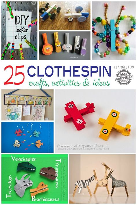 Lots of really fun clothespin crafts and activities to play with. So fun! Clothespin Crafts Kids, Wooden Clothespin Crafts, Clothespin Art, Clothespin Crafts, Pin Crafts, Activities Ideas, Wooden Clothespins, Dinosaur Crafts, Fish Crafts