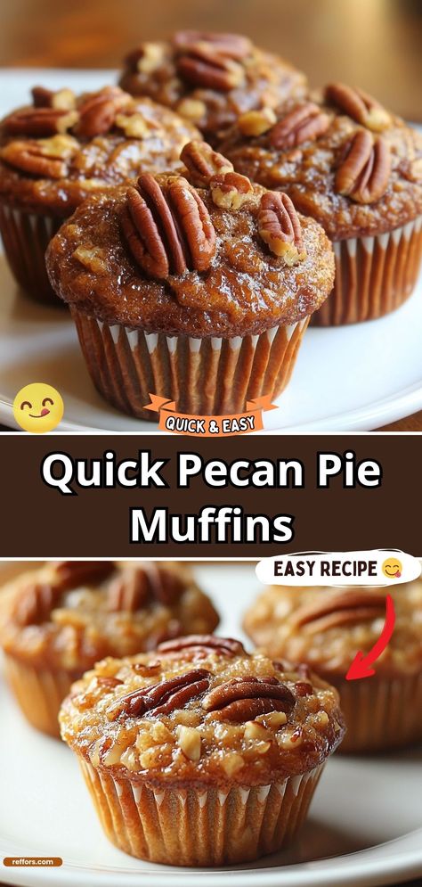 Savor the rich, nutty flavor of pecan pie in muffin form with these Pecan Pie Muffins. Each bite is packed with crunchy pecans and a sweet, pie-like filling, making them a perfect treat for breakfast or a sweet snack throughout the day. #PecanPieMuffins #SweetTreat #BakingLove Pecan Pie Muffins Trisha Yearwood, Pecan Pie Muffins Easy, Pecan Pie Muffins Recipe, Pecan Pie Mini Muffins, Pecan Muffins Recipe, Pecan Pie Muffins, Best Roast Potatoes, Pie Muffins, Pecan Muffins