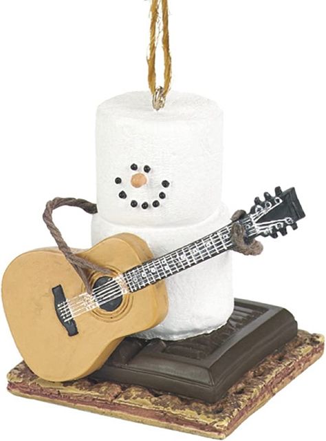 Smores Ornaments, Man Playing Guitar, Music Tree, Cork Projects, Snowman Ornament, S'mores, Western Christmas, Holiday Christmas Tree, Christmas Mouse