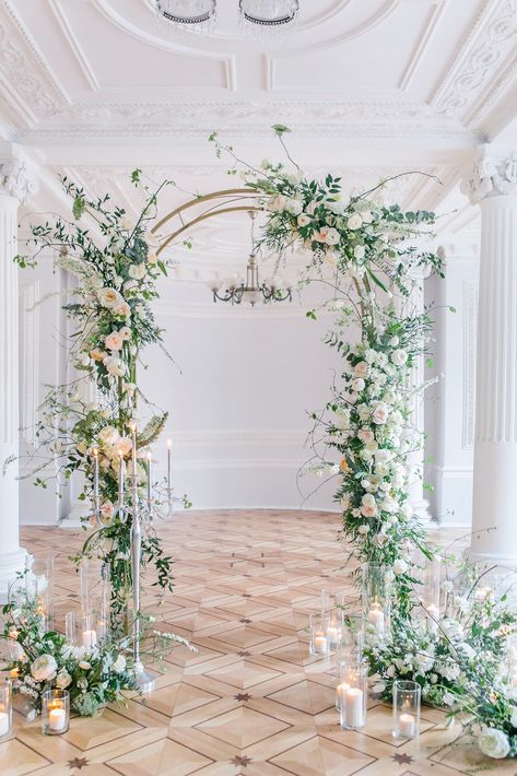 Wedding Arch Ideas Indoor Elegant, Wedding Arch Ideas Indoor, Ceremony Backdrop Indoor, Indoor Wedding Decorations, Wedding Gate, Lisbon Wedding, Mitzvah Decor, Intimate Wedding Reception, Indoor Wedding Ceremonies