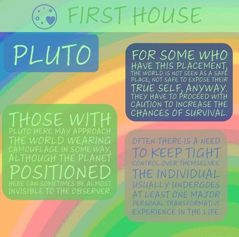 Pluto In 1st, Astrology Houses, 1st House, Planet Signs, Astrology Planets, Tarot Astrology, First House, Zodiac Compatibility, Natal Charts