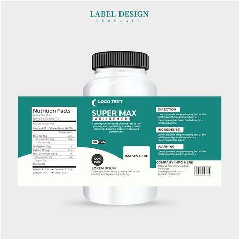 Vector bottle label design supplement la... | Premium Vector #Freepik #vector #supplement-label #vitamin #food-supplement #supplement Supplement Label Design, Supplement Bottles, Bottle Label Design, Label Templates, Bottle Labels, Art Inspiration Drawing, Label Design, Design Template, Premium Vector