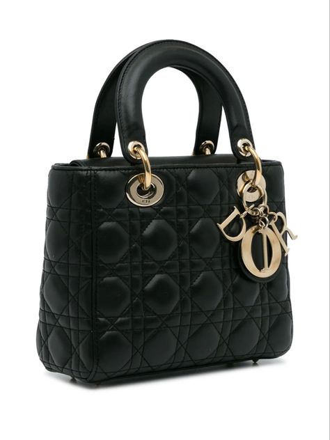 Chic Dior handbag in classic black, gold accents, and specious design for timeless style. Lady Dior My Abcdior Bag, Dior And I, Louis Vuitton Speedy 30, Small Lady, Louis Vuitton Neverfull Mm, Metal Tags, Vuitton Bag, Black Hardware, The Lady