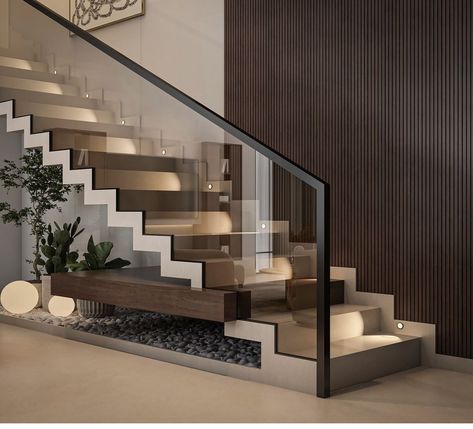 Steps Inside House Ideas, Stair Case Designs Interiors, Office Stairs Design, Stairs Case Design, House Interior Stairs, Entryway With Stairs, Stair Wall Design, Loft Stairs Ideas, درابزين السلم