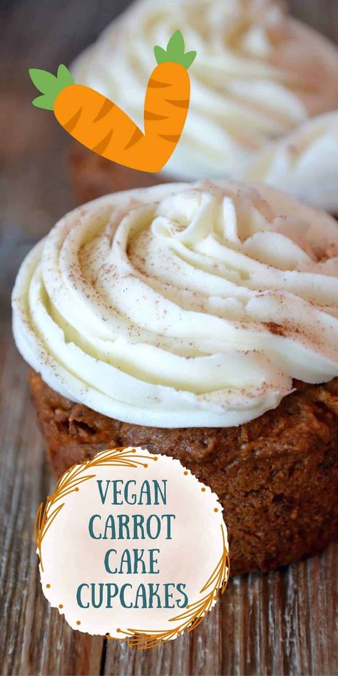 Dairy Free Carrot Cake Cupcakes Vegan Carrot Cupcake Recipe, Vegan Carrot Cake Cupcakes, Dairy Free Carrot Cake, Vegan Carrot Cake, Vegan Buttercream, Carrot Cupcake, Sweet Carrot, Vegan Carrot Cakes, Carrot Cake Cupcakes