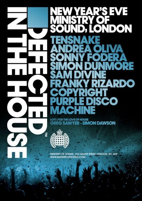 At_Ministry_of_Sound 2000s Posters, Flyers Ideas, Disco House, Ministry Of Sound, Typography Posters, Flyer Design Layout, Music Festival Poster, Flyer Layout, Party Poster