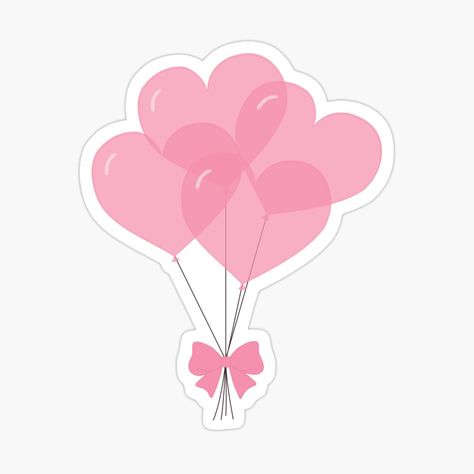 Get my art printed on awesome products. Support me at Redbubble #RBandME: https://www.redbubble.com/i/sticker/Coquette-Transparent-Pink-Heart-Balloons-with-Bow-by-wonderxwander/160900958.EJUG5?asc=u Coquette Stickers Printable Pink, Sticker Sheets Aesthetic Printable, Pink Aesthetic Stickers Printable, Birthday Stickers Aesthetic, Heart Stickers Aesthetic, Pink Stickers Aesthetic Printable, Pastel Pink Stickers, Stickers Rosas, Stickers Rosa