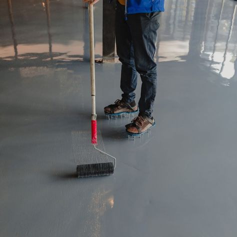 Best Garage Floor Paint Options to Know About Best Garage Floor Paint, Best Garage Floor Coating, Epoxy Floor Paint, Floor Paint Colors, Concrete Garage, Garage Floor Paint, Acid Stained Concrete, Garage Floor Coatings, Painted Concrete Floors