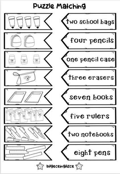 UNIT-4 (NUMBERS) - Bilgeceingilizce School Objects Worksheet, Numbers Worksheets For Kids, Basic English For Kids, Classroom Worksheet, Middle School Esl, Number Words Worksheets, Ingles Kids, School Objects, Classroom Objects