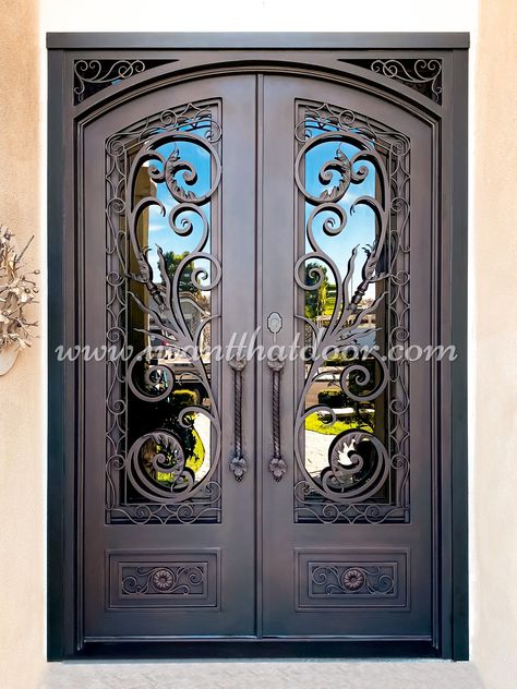 Witcher Tattoo, Wrought Iron Front Door, French Front Doors, Exterior Door Designs, Gate Designs Modern, House Window Design, Iron Front Door, Iron Grill, Wrought Iron Design