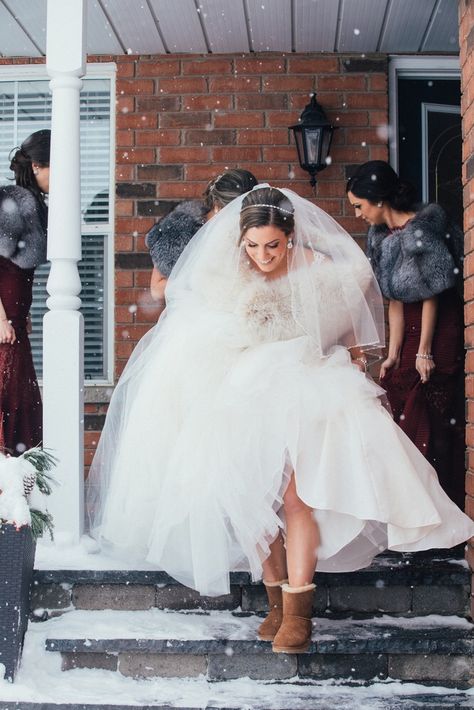 Winter wedding bride  Stella York bridal uggs Wedding Uggs, Winter Wedding Bride, Stella York Bridal, Stella York, Wedding Pictures, Ugg Boots, Winter Wedding, Wedding Bride, Tulle Skirt