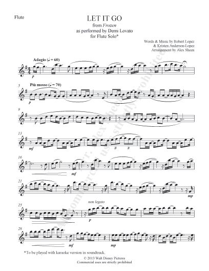 Let it go Flute Solo Flute Solos, Cello Sheet Music, Music Letters, Clarinet Sheet Music, Saxophone Sheet Music, Flute Sheet Music, Band Nerd, Flute Music, Band Geek