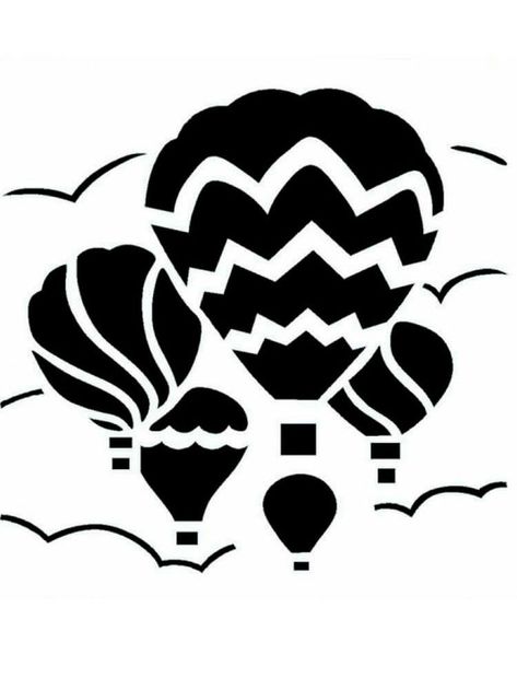 Imagination Crafts, Stencil Templates, Silhouette Stencil, Stencil Patterns, Hot Air Balloons, Stencil Template, Air Balloons, Cricut Projects Vinyl, Stained Glass Patterns