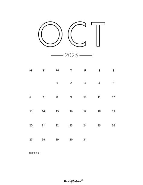 October 2025 Calendar, Quick Saves