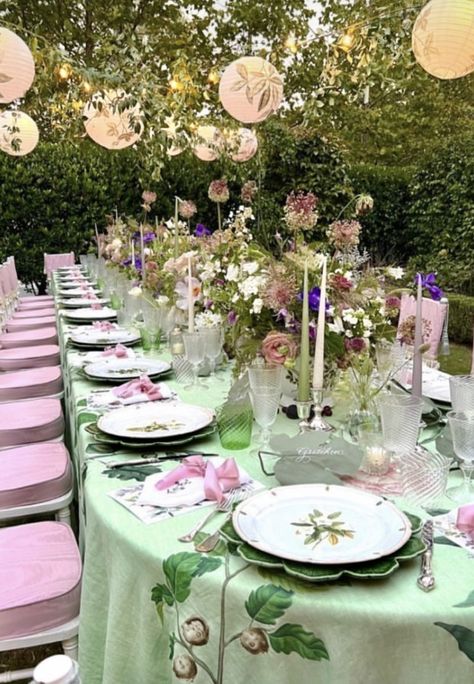 Caroline Gidiere, Leaf Place Cards, Mountain Brook Alabama, Tree Peonies, Secret Garden Parties, Orchid Tree, Tea Party Table, Dinner Party Summer, Prom Theme