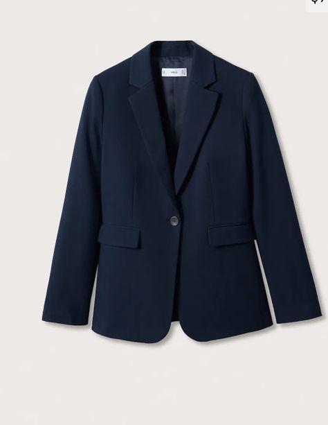 Regular fit ,light fabric dark blue blazer #mangoblazer #bleueblazer @mangofashion Dark Blue Blazer Outfit, Blue Blazer Outfits For Women, Navy Blue Blazer Outfit, Navy Blazer Women, Blue Blazer Outfit, Blue Blazer Women, Dark Blue Coat, School Blazer, Dark Blue Blazer