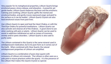 Lithium Quartz Meaning, Magic Rocks, Candle Colors, Quartz Meaning, Quartz Properties, Lithium Quartz, Magical Stones, Crystal Healer, Orgone Energy