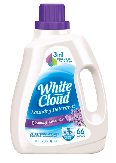 One whiff of White Cloud Blooming Lavender Laundry Detergent is all it takes to whisk your senses away to a picturesque countryside of rolling hills covered in beautiful, relaxing lavender. Detergent Package Design, Laundry Detergent Packaging, Migos Wallpaper, Detergent Packaging, Cleaning Packaging, Lavender Laundry Detergent, Cleaning Products Design, Soap Packaging Design, Lavender Laundry