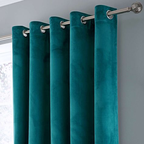 Teal Curtains, Curtains Dunelm, Teal Living Rooms, Brown Curtains, Teal Bedroom, Cheap Curtains, Eyelet Curtains, Quality Curtains, Blue Curtains