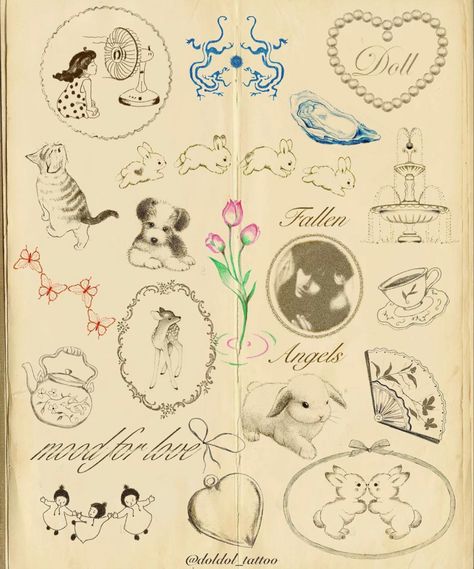 Ethereal Flash Tattoo, Cute Vintage Tattoos, French Style Tattoo, Small Vintage Tattoo, Old Money Tattoo, Tattoo Angels, Vintage Tattoo Ideas, Coquette Tattoo, Sugar Tattoo